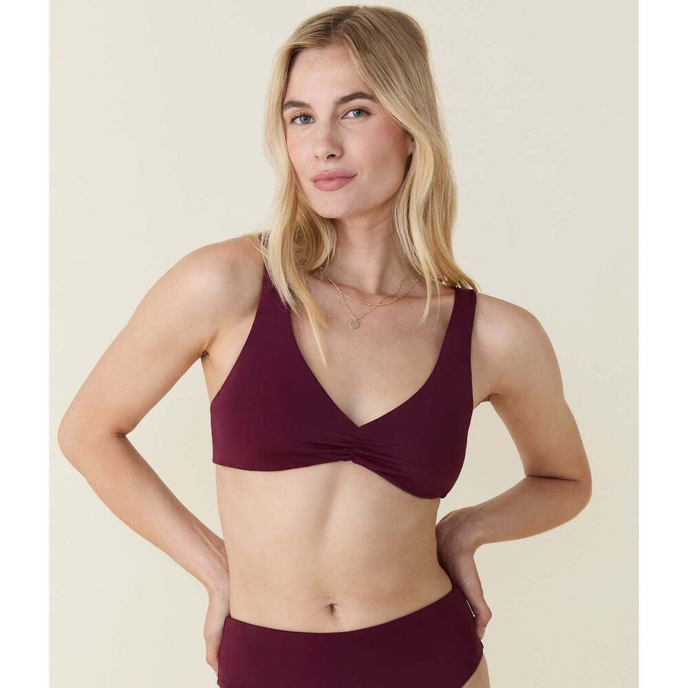 Andie The Sicily Bikini Top - Eco Nylon - Brandy Size SBRANDY / S